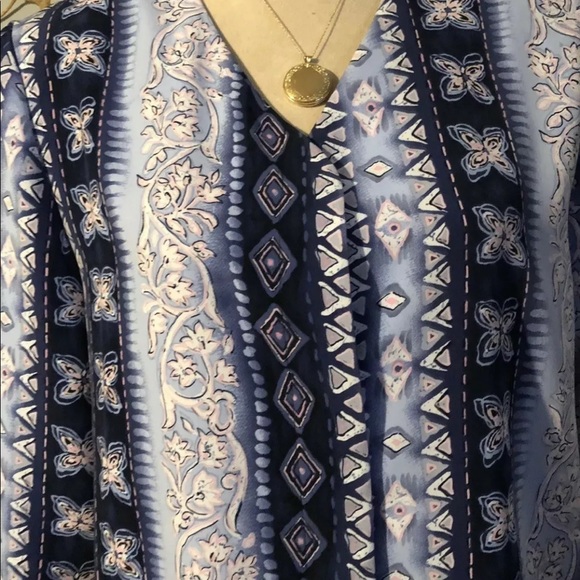 Graver Studio Blue w/ Multicolored Tunic Size Medium - Picture 2 of 7